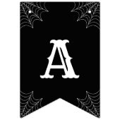 ハッピーハローウィン白黒スパイダーウェブパターン バンティングフラッグ (第2の旗)