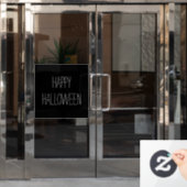 ハッピーハローウィン白黒不気味な手書き ウィンドウサイン (オフィスドア)