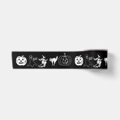 ハッピーハローウィン白黒不気味な装飾 サテンリボン (正面)