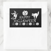 ハッピーハローウィン白黒不気味な装飾 長方形シール (バッグ)