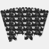 ハッピーハローウィン白黒不気味パターン フェイバーボックス (見開き)
