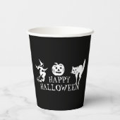 ハッピーハローウィン白黒不気味パーティー 紙コップ (裏面)