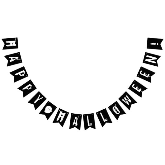 ハッピーハローウィン白黒幽霊 バンティングフラッグ (全)