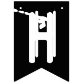 ハッピーハローウィン白黒幽霊 バンティングフラッグ (第1の旗)