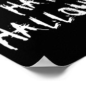 ハッピーハローウィン白黒怖タイポグラフィデコール ポスター (角)