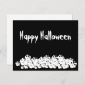ハッピーハローウィン白黒骨格おもしろカード (正面/裏面)