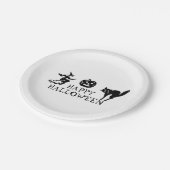 ハッピーハローウィン白黒 ペーパープレート (アングル)