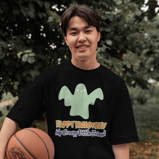 ハッピーハローウィン私の不気味な小さな友人の子供 Tシャツ