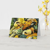 ハッピーハローウィン秋の恵みカボチャ カード (黄色い花)