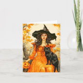 ハッピーハローウィン秋の魔女 カード (正面)