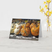 ハッピーハローウィン秋カボチャ表示カード カード (黄色い花)