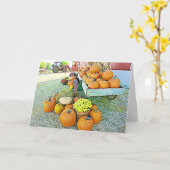 ハッピーハローウィン秋カボチャ表示カード カード (黄色い花)