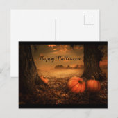 ハッピーハローウィン秋パンプキンフィールドブックマーク シーズンポストカード (正面/裏面)