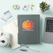 ハッピーハローウィン笑顔かぼちゃのステッカー シール (iPadカバー)