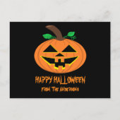 ハッピーハローウィン笑顔カボチャ葉書 ポストカード (正面)