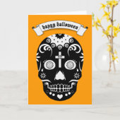 ハッピーハローウィン糖スカル カード (黄色い花)