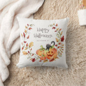 ハッピーハローウィン紅葉ブラックキャット クッション (ブランケット)
