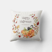 ハッピーハローウィン紅葉ブラックキャット クッション (裏面)