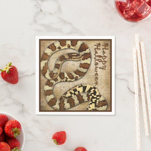 ハッピーハローウィン紙ナプキンズウィズヘビ スタンダードカクテルナプキン (インサイチュ)