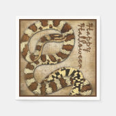 ハッピーハローウィン紙ナプキンズウィズヘビ スタンダードカクテルナプキン (正面)