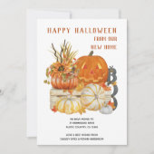 ハッピーハローウィン素朴ファームハウスパンプキンズムービング 案内状 (正面)