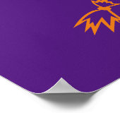 ハッピーハローウィン紫オレンジスポオキー ポスター (角)