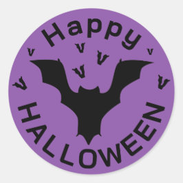 ハッピーハローウィン紫 ラウンドシール