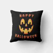 ハッピーハローウィン編集可能かぼちゃハロウィーンのカボチャのちょうちん クッション (裏面)