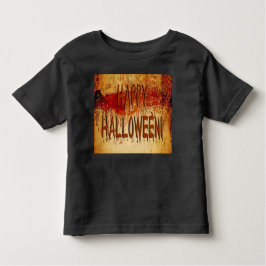 ハッピーハローウィン血ステンドウォール幼児Tシャツ トドラーTシャツ