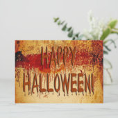ハッピーハローウィン血塗り壁招待状 招待状 (スタンド正面)