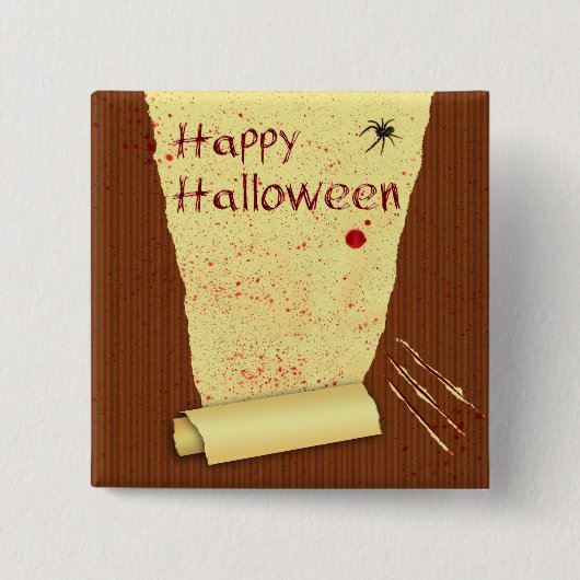 ハッピーハローウィン血壁紙 缶バッジ (正面)