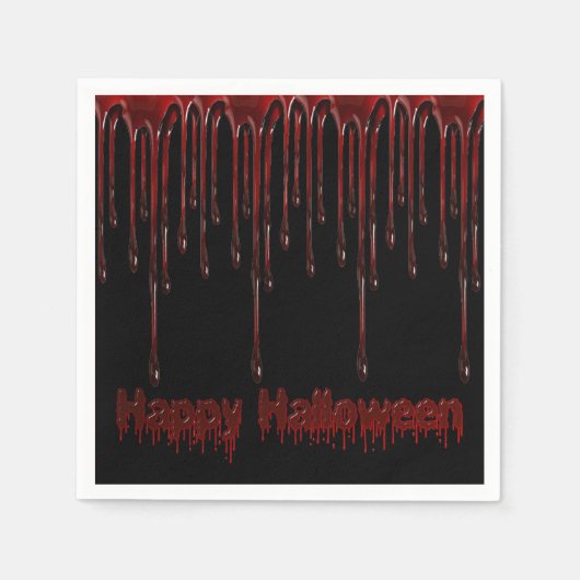 ハッピーハローウィン血滴 スタンダードカクテルナプキン (正面)