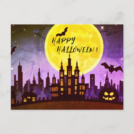 ハッピーハローウィン街並 シーズンポストカード (正面)