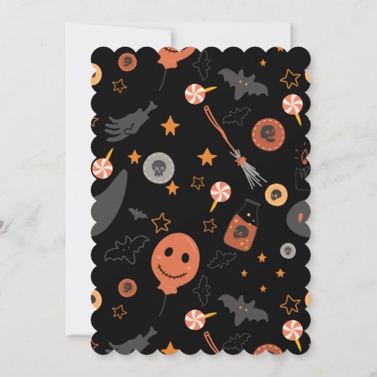 ハッピーハローウィン衣装の誕生日パーティーへの招待 招待状 (裏面)