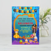 ハッピーハローウィン衣装キッズパーティーお祝い 招待状 (スタンド正面)