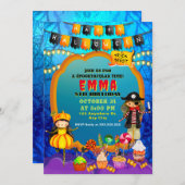 ハッピーハローウィン衣装キッズパーティーお祝い 招待状 (正面/裏面)