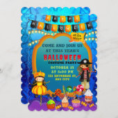 ハッピーハローウィン衣装キッズパーティーお祝い 招待状 (正面/裏面)