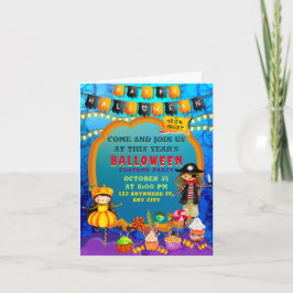 ハッピーハローウィン衣装キッズパーティーお祝い 招待状