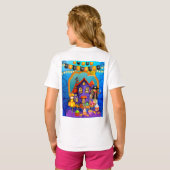 ハッピーハローウィン衣装キッズパーティーお祝い Tシャツ (裏面フル)