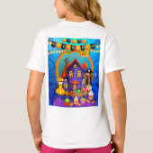 ハッピーハローウィン衣装キッズパーティーお祝い Tシャツ (裏面)
