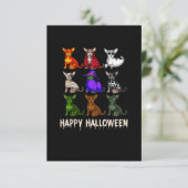 ハッピーハローウィン衣装チワワ愛犬家 出欠カード (スタンド正面)