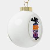 ハッピーハローウィン衣装ハロウィンカップケーキ セラミックボールオーナメント (左)