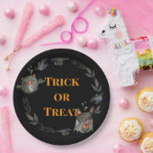 ハッピーハローウィン衣装パーティーこうもり ペーパープレート (パーティー)