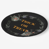 ハッピーハローウィン衣装パーティーこうもり ペーパープレート (アングル)