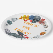 ハッピーハローウィン衣装パーティーカボチャと幽霊たち ペーパープレート (アングル)