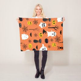 ハッピーハローウィン記号 フリースブランケット