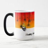 ハッピーハローウィン誕生日スカルとパーティー帽子 モーフィングマグカップ (左)