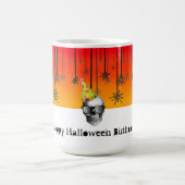 ハッピーハローウィン誕生日スカルとパーティー帽子 モーフィングマグカップ (中央)