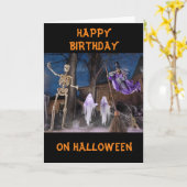 **ハッピーハローウィン誕生日**ブー! カード (黄色い花)