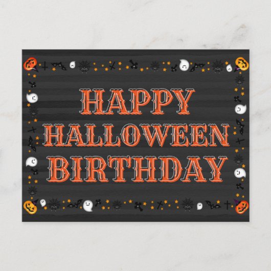 ハッピーハローウィン誕生日 ポストカード (正面)